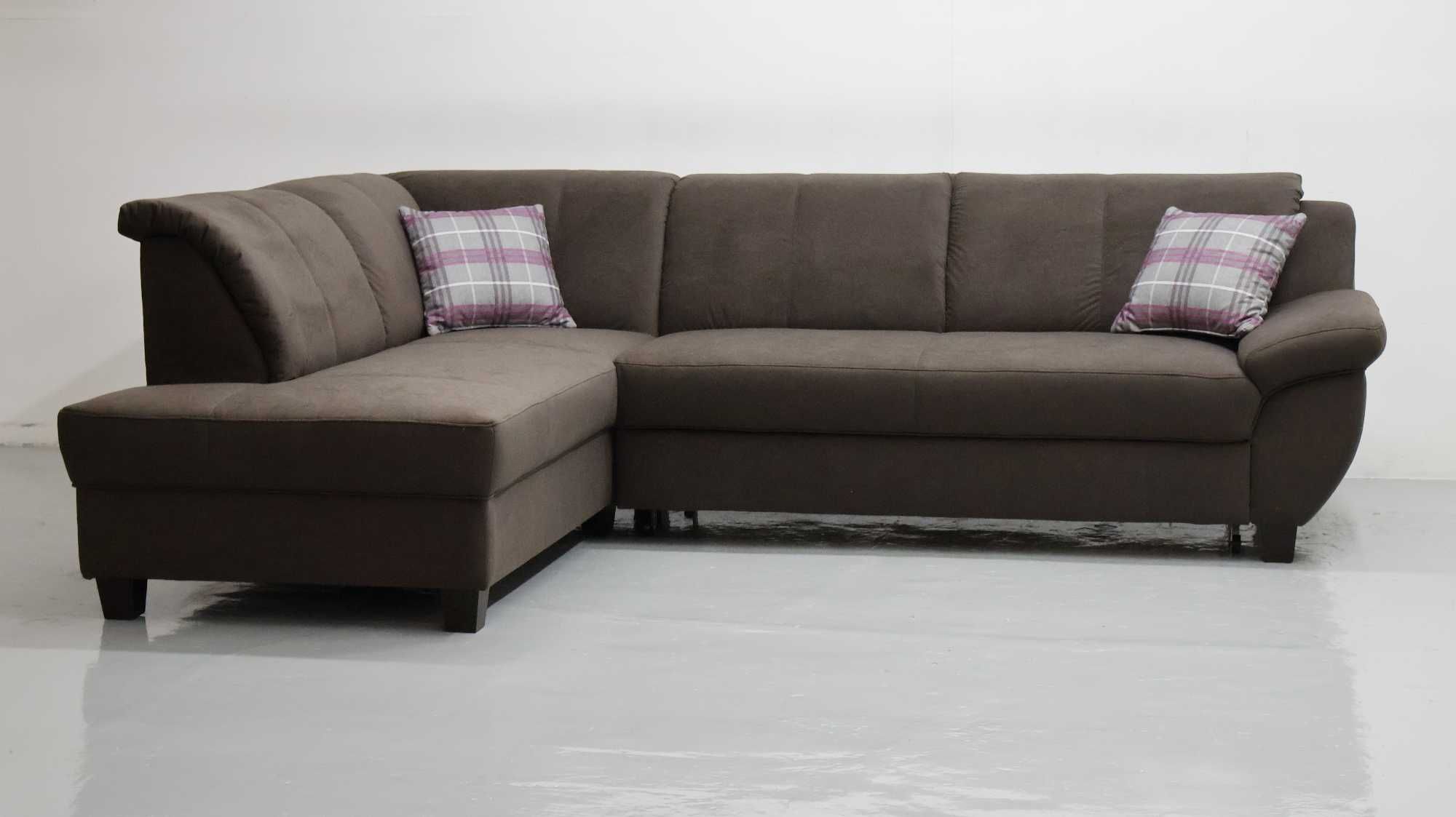 THA DESIGN NAROŻNIK funkcja spania kanapa rogówka DESIGN brązowa tkani