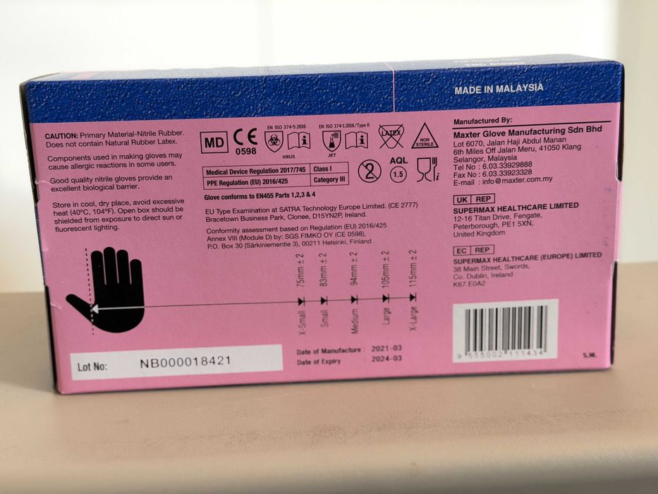 Rękawiczki nitrylowe niebieskie