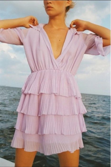 Sukienka Zara XS liliowa