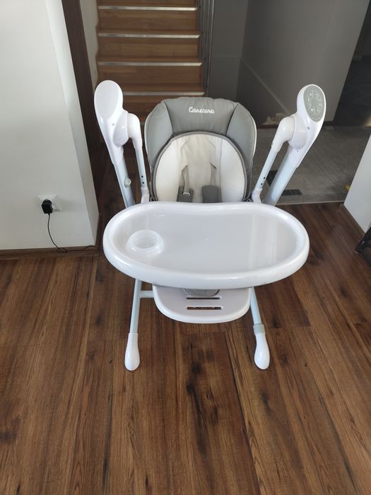 Caretero Indigo 2w1  Krzesełko do karmienia/ Huśtawka /Jasnoszary