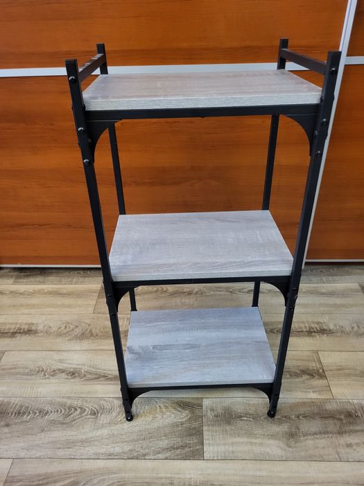 Regal czarny z szarymi półkami 40x30x80