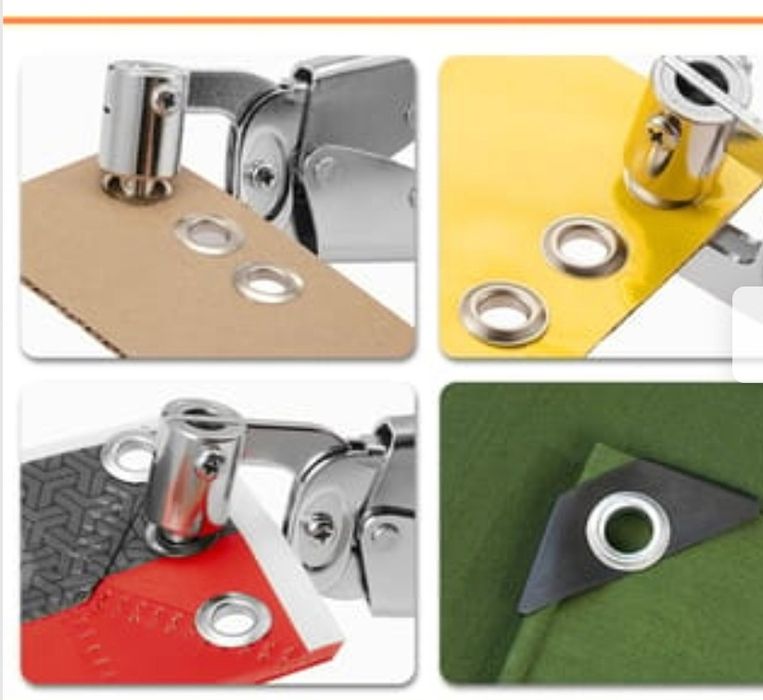 Alicate de ilhós magnético + 1500 ilhós prateados, dourados e cinza