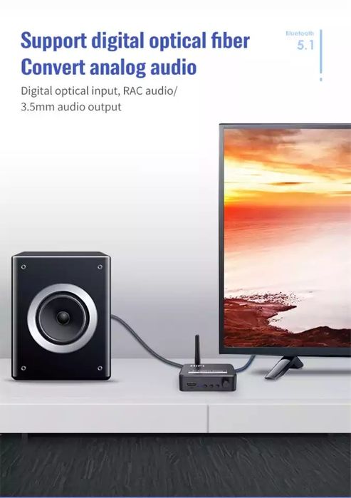 Bluetooth 5,0 цифро-аналоговый преобразователь. AUX, ресивер, Toslink