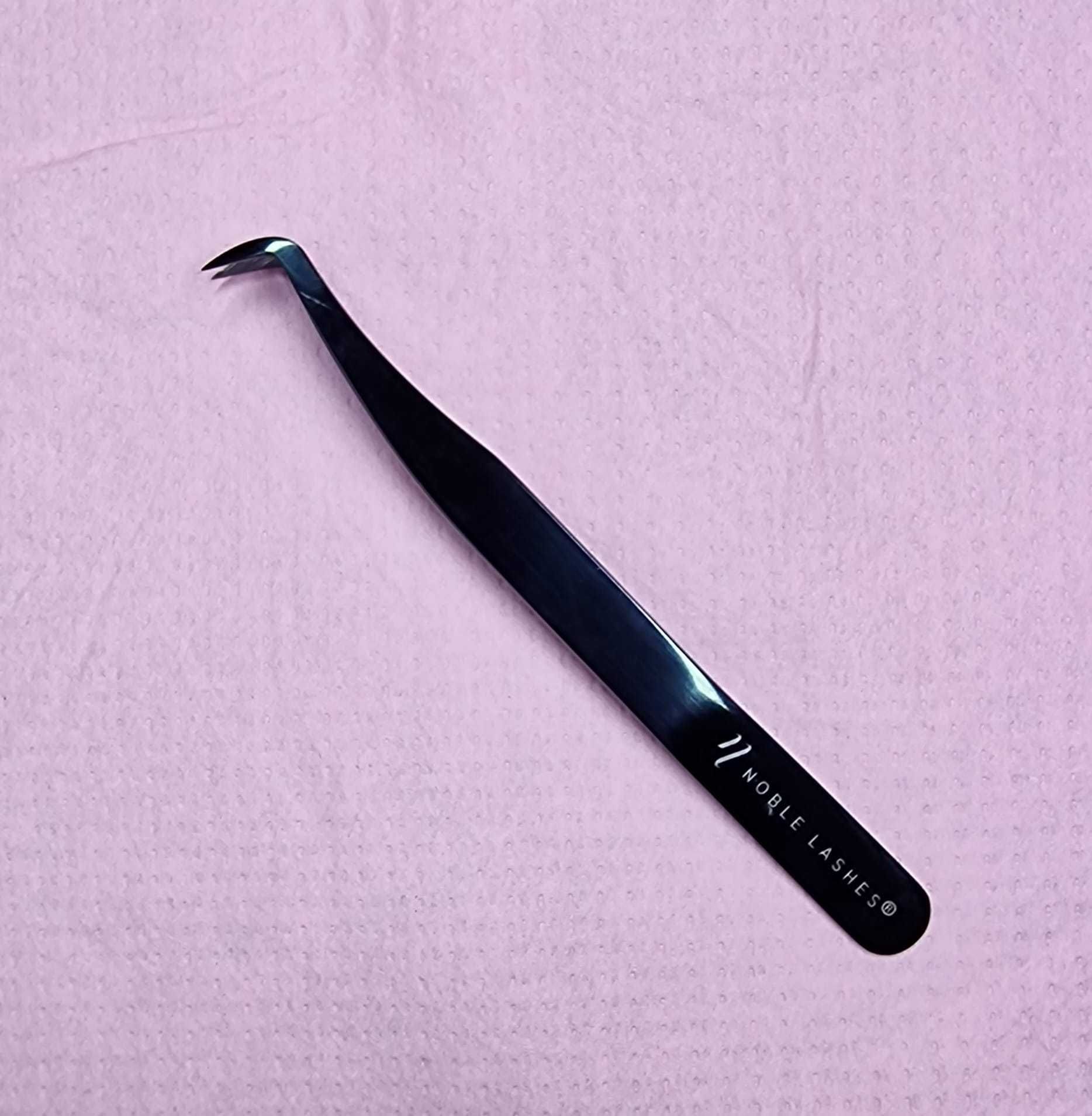 Pęseta do stylizacji rzęs noble lashes czarna Slim Swan