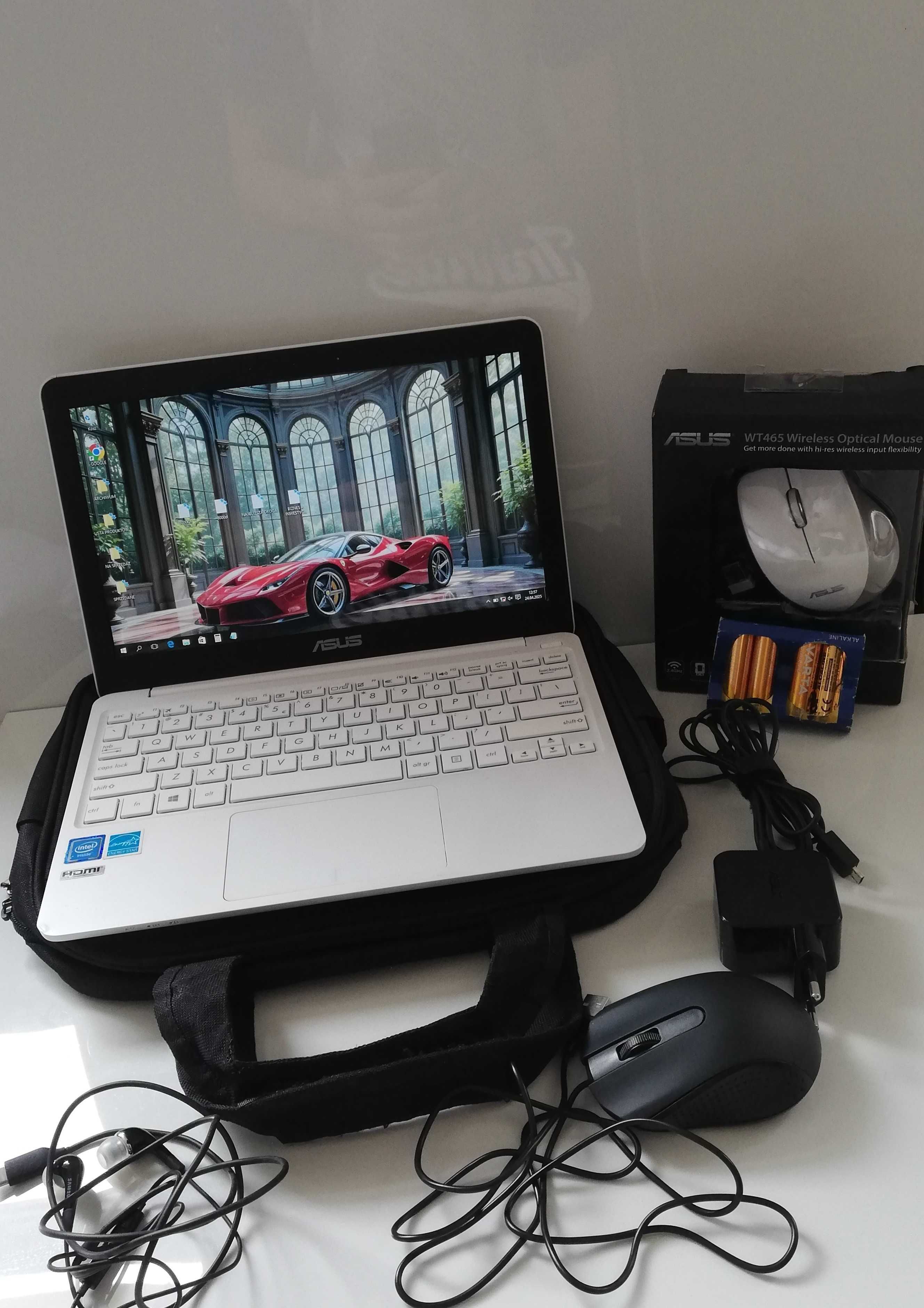 Notebook ASUS E200H + torba, myszki, baterie – gotowy do pracy!