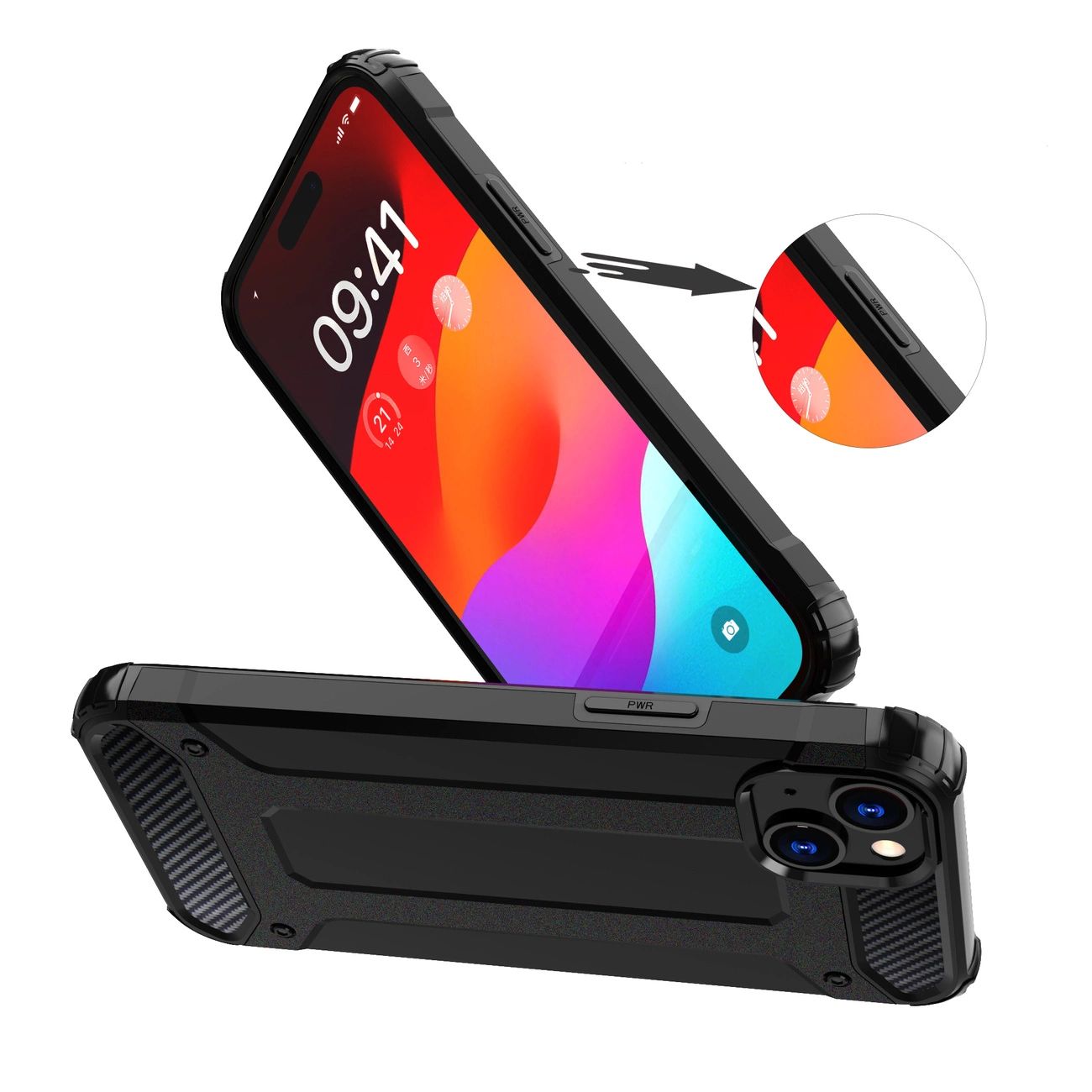 Pancerne Etui Do Iphone 15 Plus Hybrid Armor - Czarne