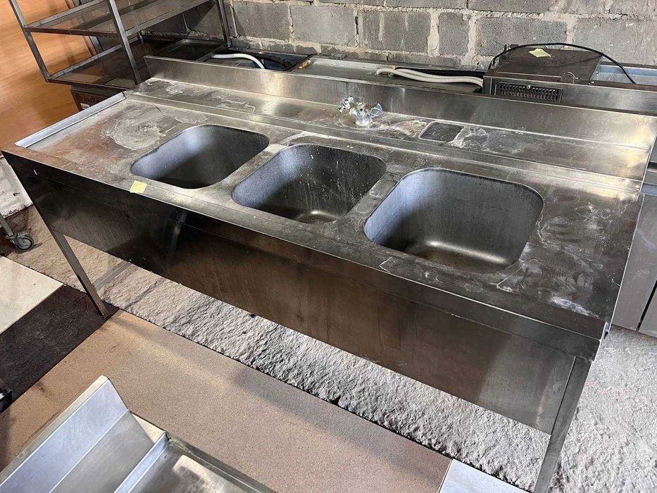 Мийка 3 секціі нержавіюча бу для кафе ресторна бара