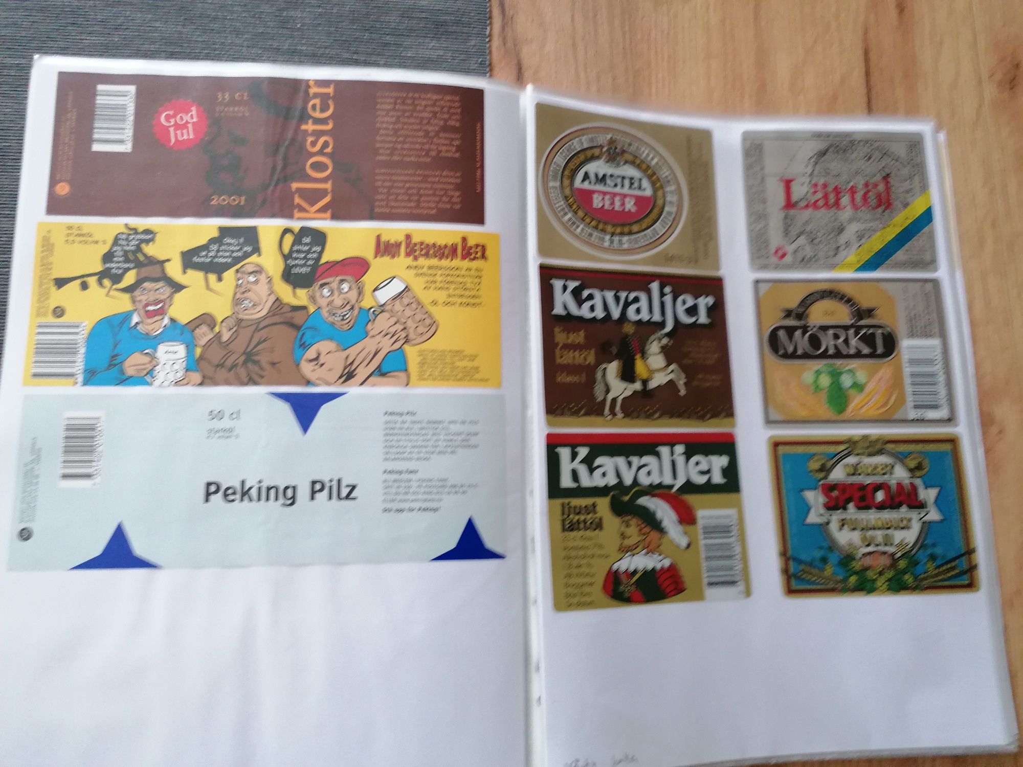Kolekcja etykiet od piwa z terytorium Szwecji