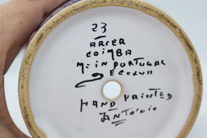 Vaso em Faiança Coimbra Assinada e numerada Séc. XVII
