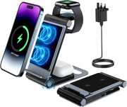 BOLVUNE T8 Ładowarka bezprzewodowa 3w1 stacja ładowania iPhone Samsung