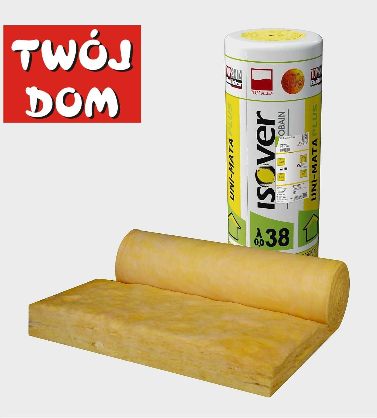 Wełna Isover 15cm Mineralna Uni Mata Plus 0,038 w cenie 0,039 Promocja