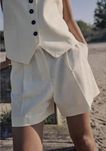 ZARA | Літні лляні шорти | S  | колір: молочний