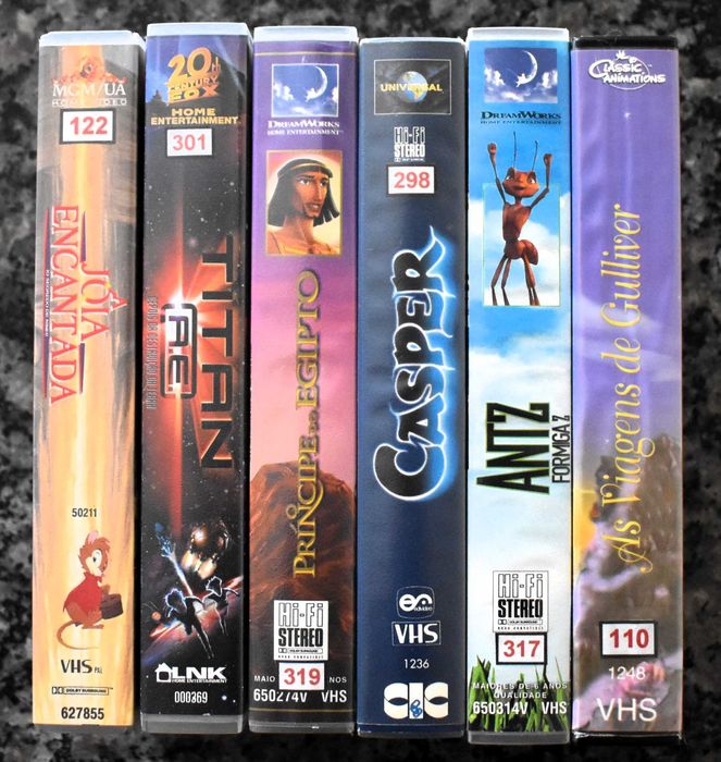 Lote 6 filmes de animação em VHS