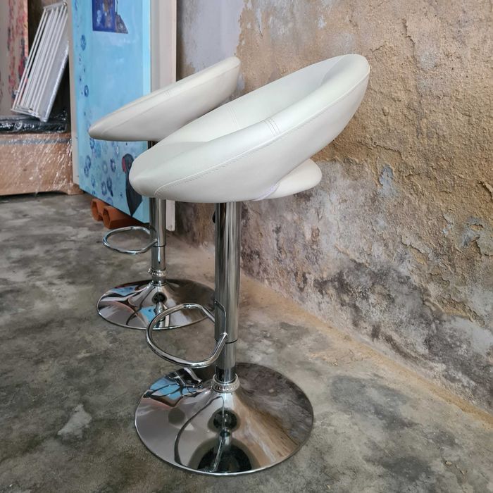 2 White Barstools. American made, top quality and design.