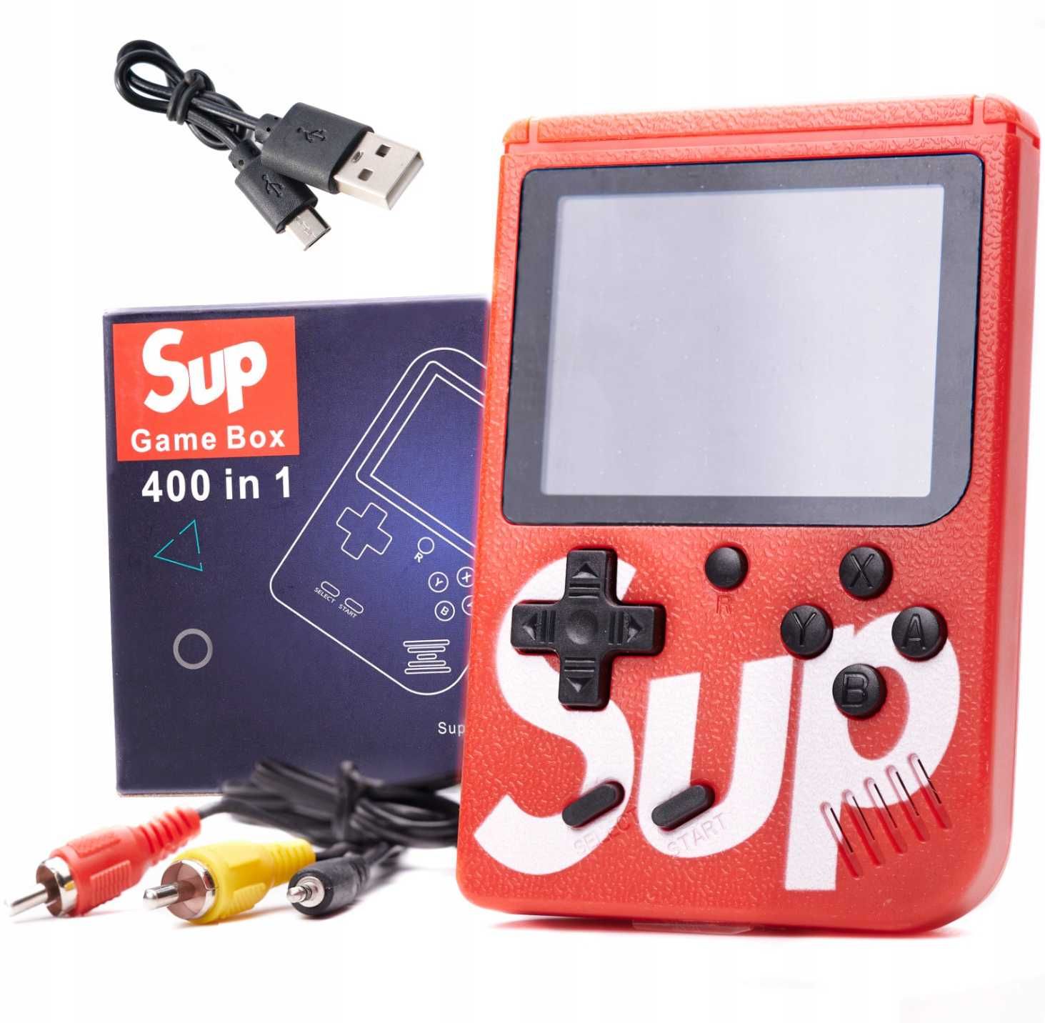 Mini konsola retro przenośna EKRAN 3.0 400 GIER SUP 1B1 KOLOR CZERWONY