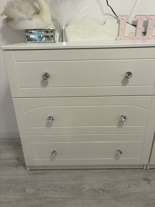 szafa i dwie komody bianco fiori meblik