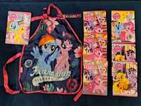 NOWE 7x zeszyt w kratkę, fartuszek, linijka, szkoła, MY LITTLE PONY