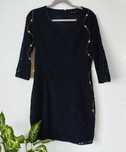 Sukienka Massimo Dutti czarna koronkowa mini 42 XL