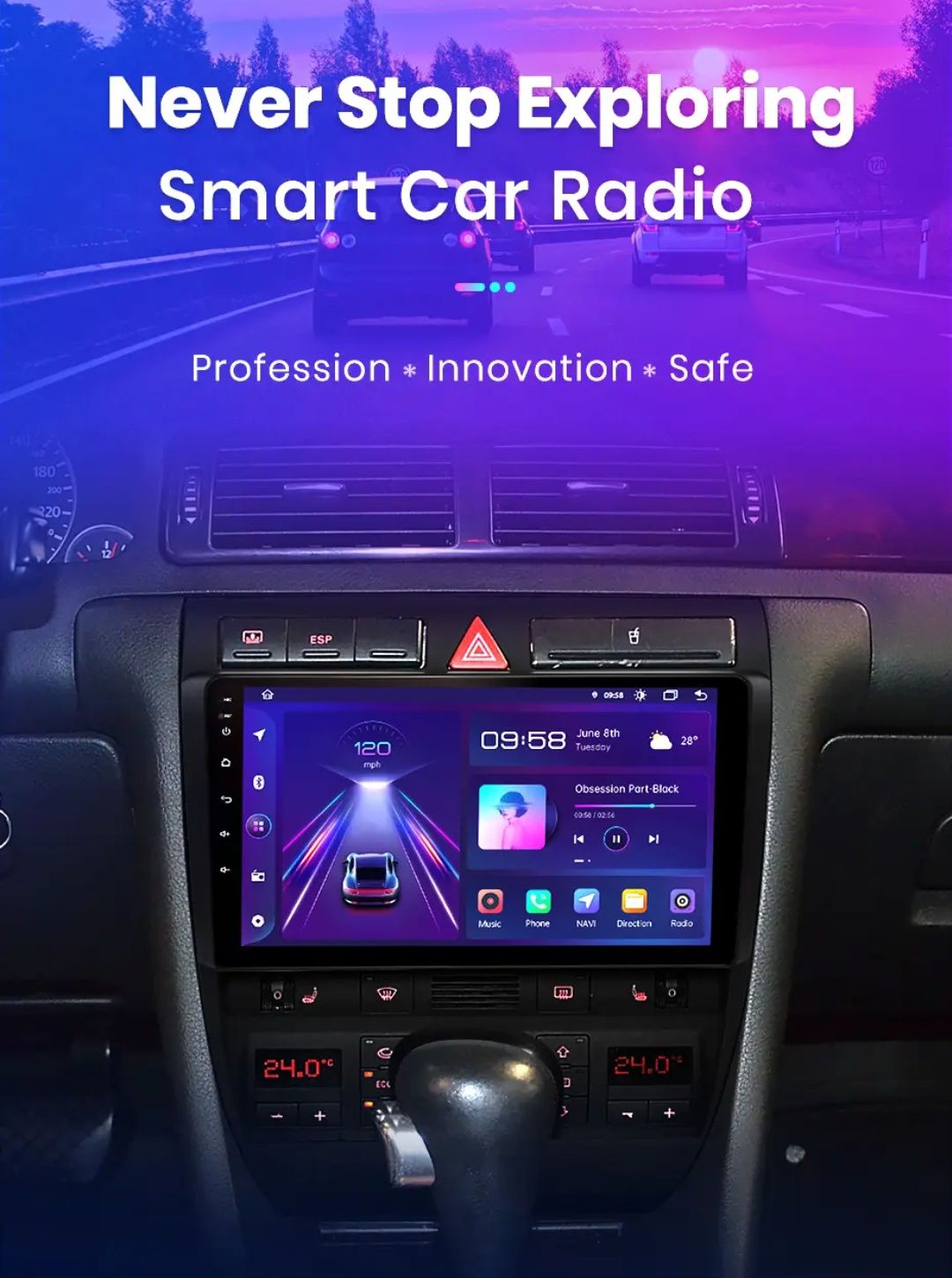 Rádio 9" android AUDI A6 CARPLAY WIFI GPS 2/32GB (CANBUS INCLUÍDO)Novo