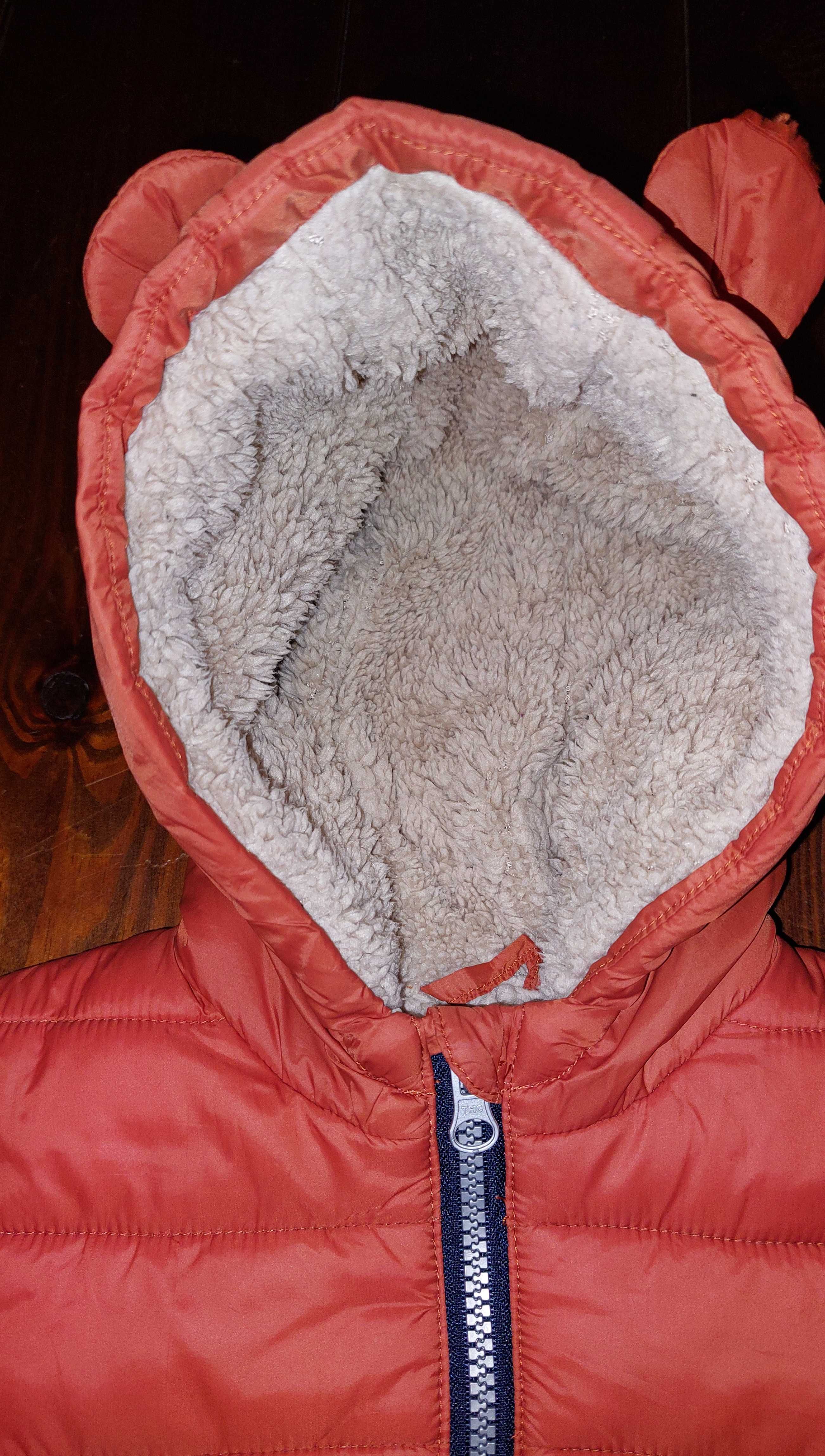 Fred&Flow, Marchewkowa pikowana kurtka, z ociepleniem, rozmiar 86