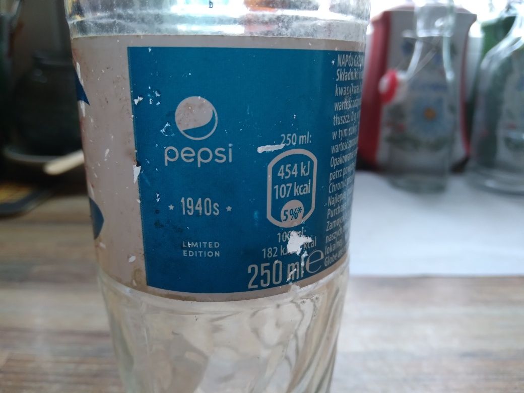 Butelka szklana Pepsi 250 ml wersja limitowana.