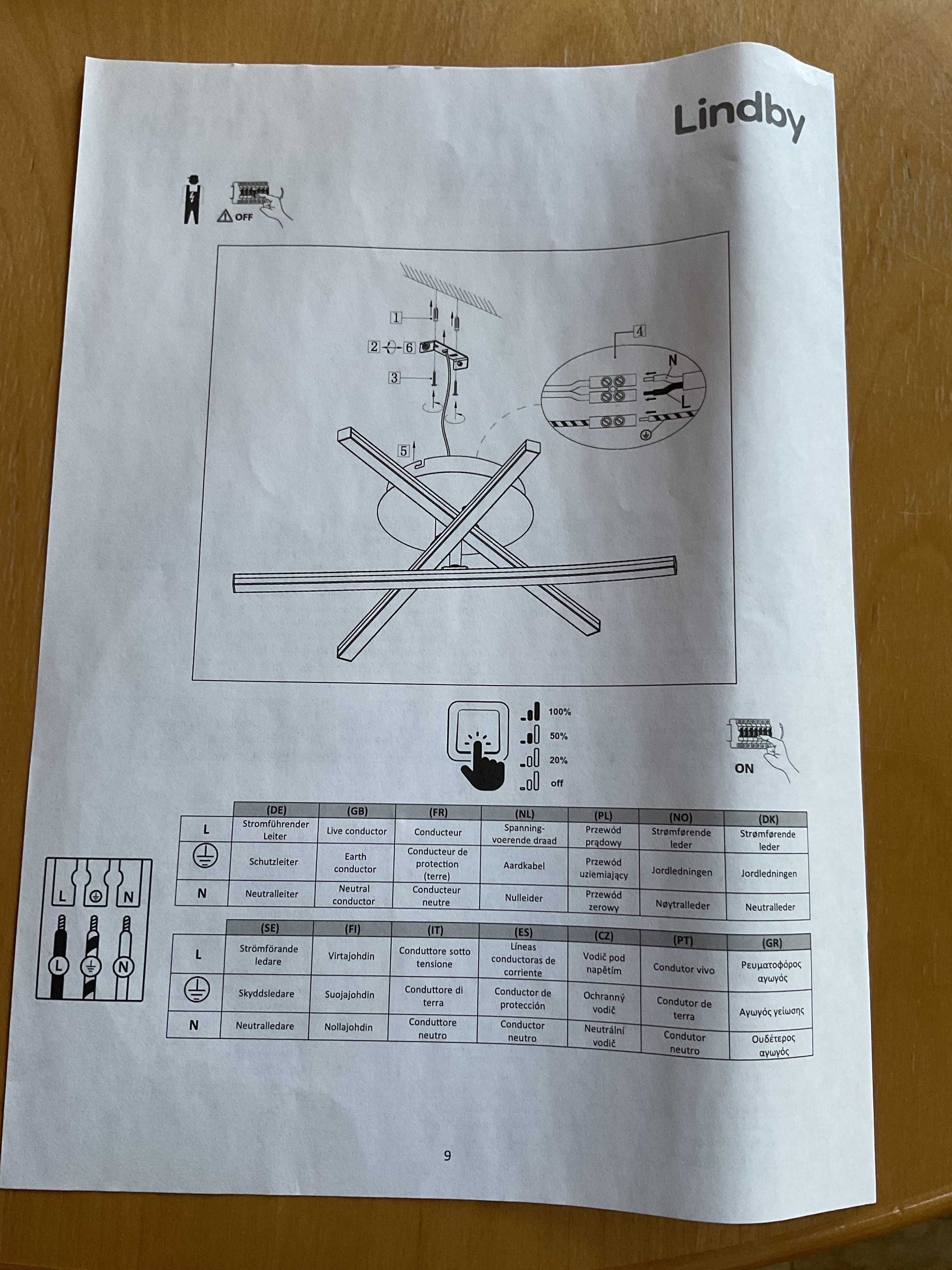Lampa sufitowa LED czterostopniowa ściemniana