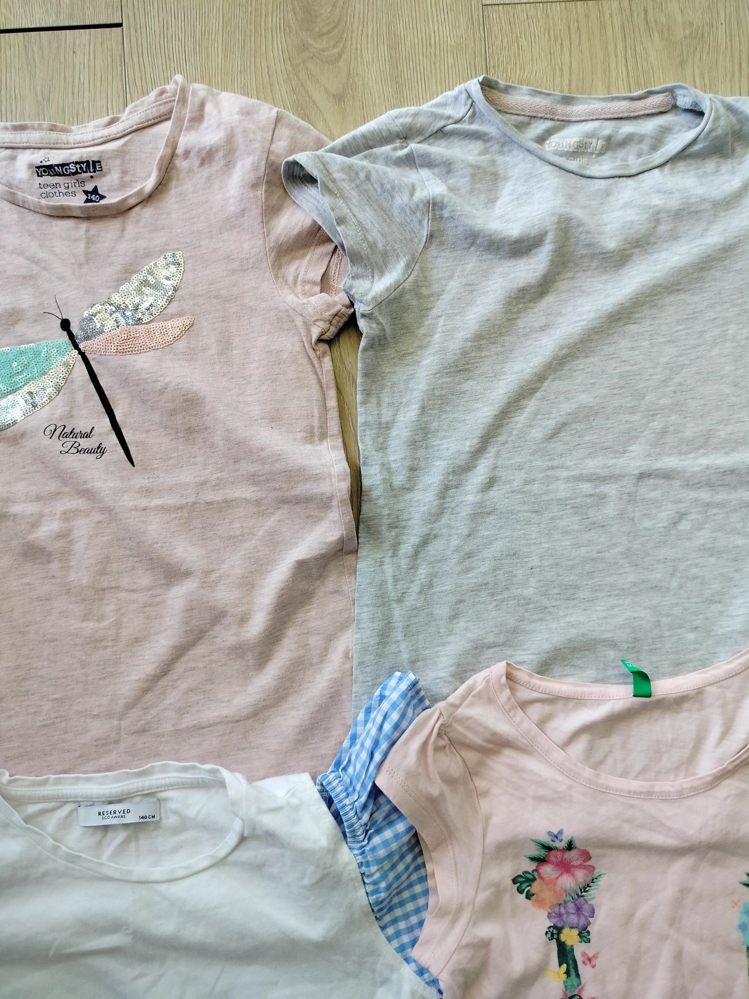 Paka t-shirt dziewczęcy topów na lato 140 firmówki Zara Reserved