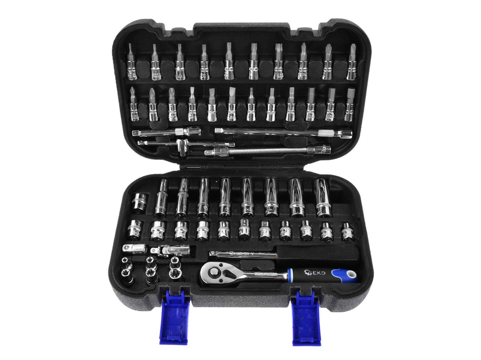 Zestaw kluczy nasadowych torx 1/4" 56el. geko