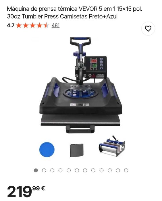 Máquina de prensa térmica VEVOR 5 em 1
