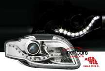 Reflektory Lampy przód przednie AUDI A4 B7 DAYLINE LED Chrom