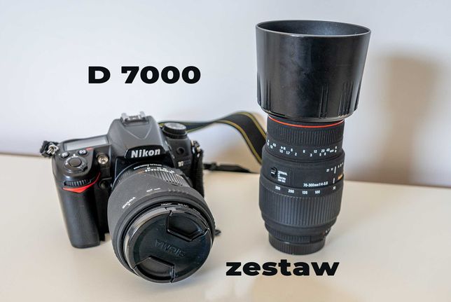 Nikon d7000 2 obiektywy Sigma 18-50 i 70-300 SD 32GB