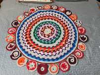 Hand made, dywanik ze sznurka, multikolor, bawełna, FOLK, śr. 100 cm