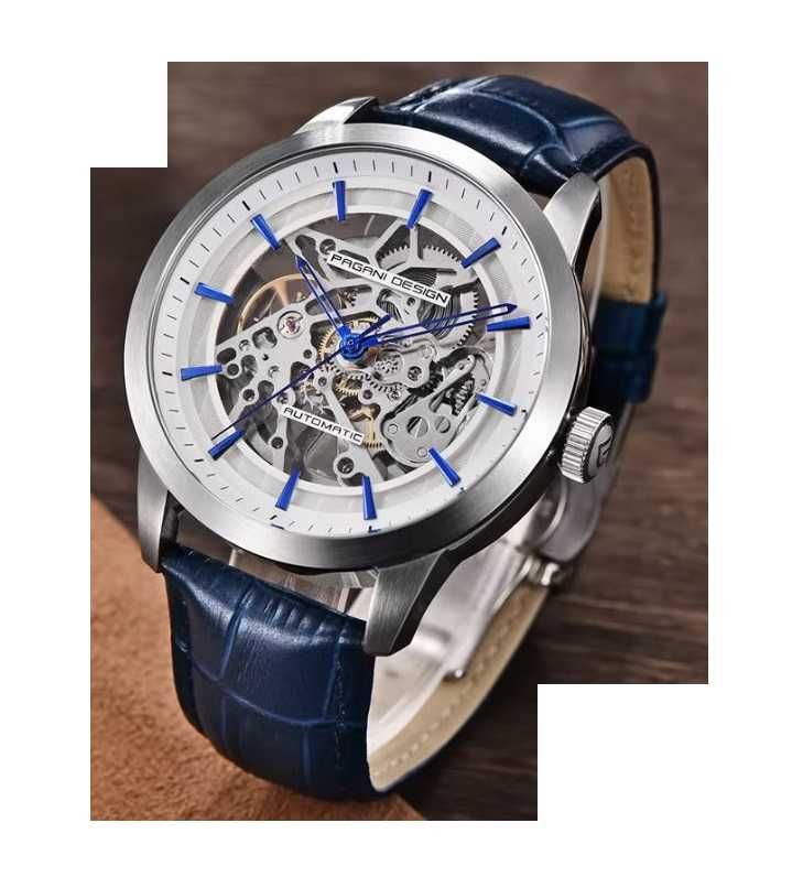 ZEGAREK PAGANI DESIGN PD-1638 BL skeleton automatic 3ATM gw24 + box