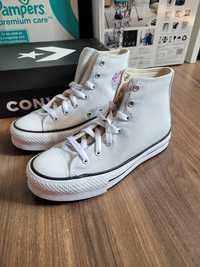 Nowa szare srebrne buty na platformie Converse