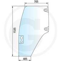 Szyba drzwi CASE JXU75 JXU115 JX1070U JX1100U zielona L samonoś.n/t