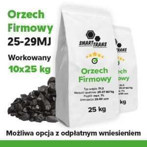 Węgiel Orzech Groszek Plus Pakowany Polski 25-29MJ , 10x25kg z dostawą