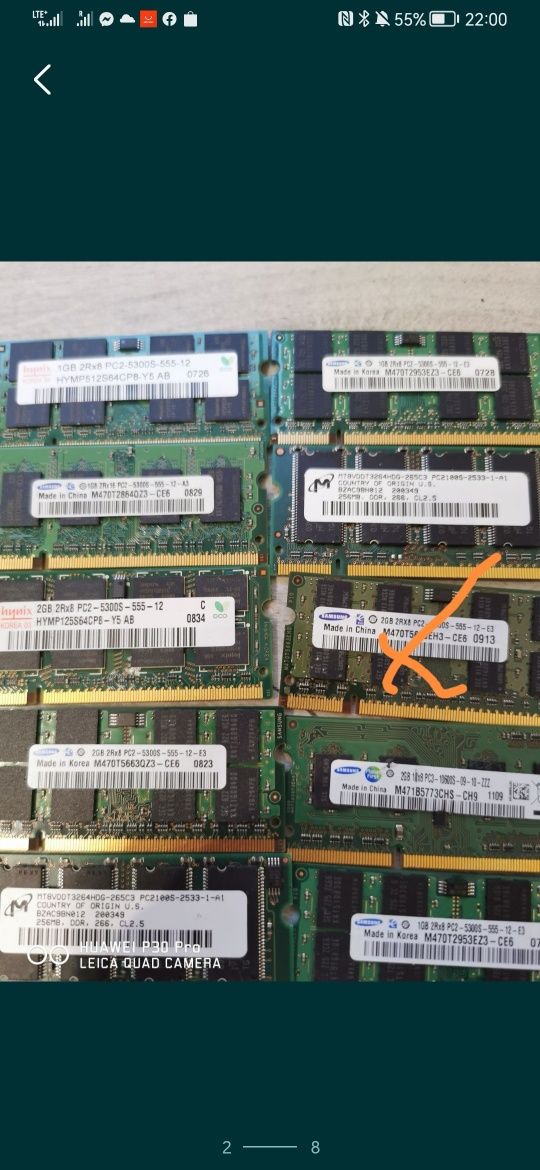 Sprzedam pamięć RAM do laptopów 256, 1, 2, GB.