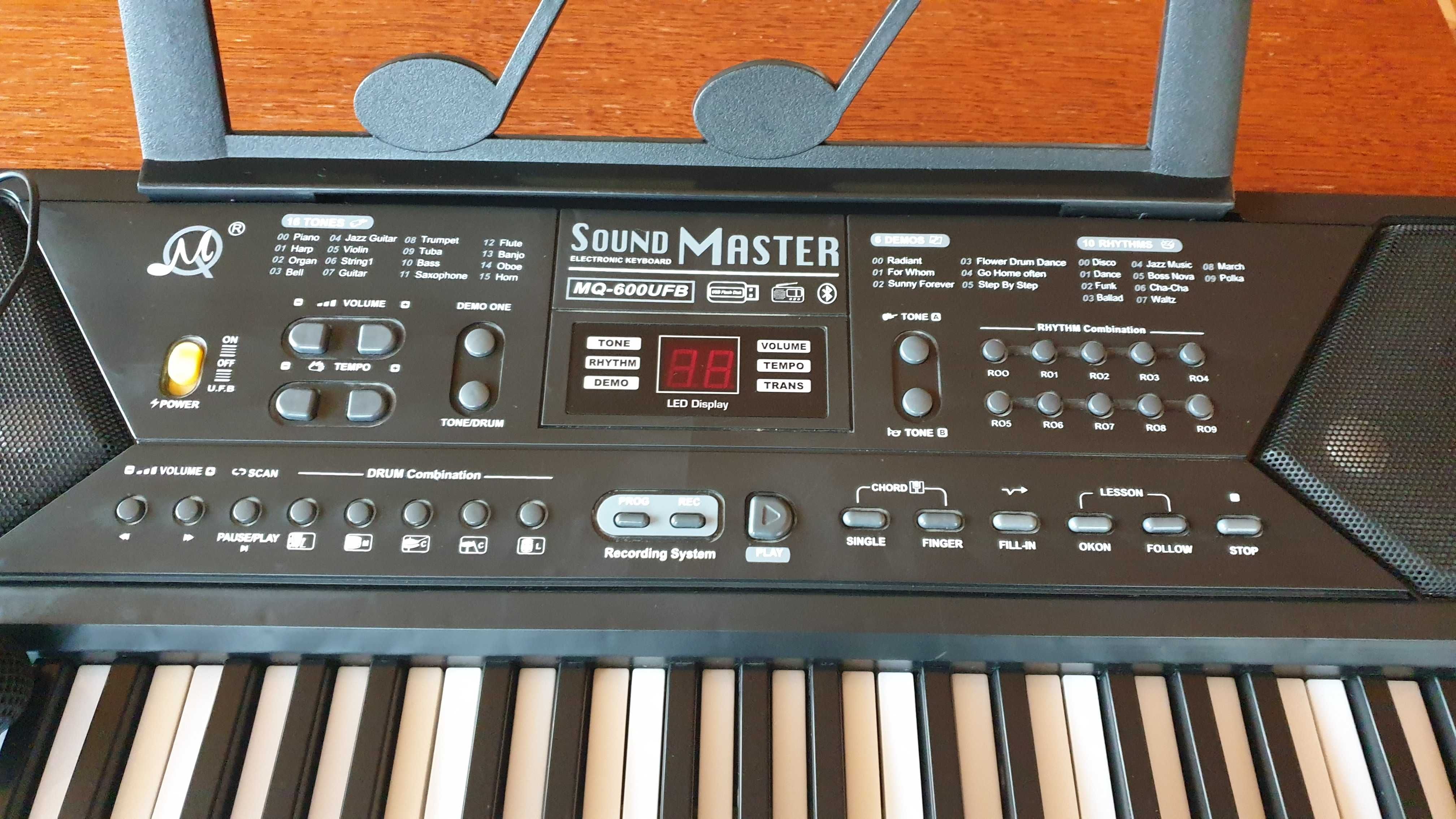 Keyboard Organy z zasilaczem i mikrofonem - MQ-600UFB