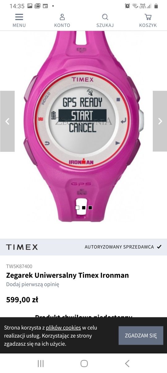 Nowy zegarek Timex Ironman TW5K87400 różowy