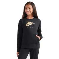 Bluza dziewczęca Nike Air Fleece 146 - 156 L czarna złote logo