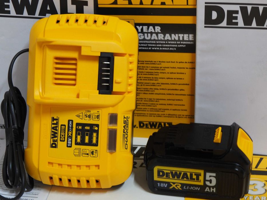 Super szybka ladowarka DEWALT DCB 118 bateria 18v 5ah akumulator