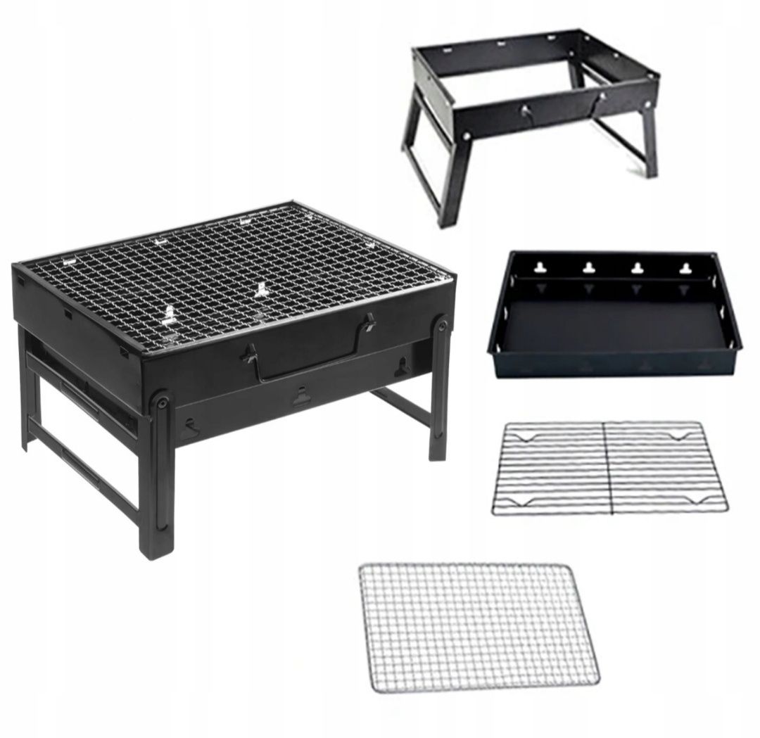 Mini grill węglowy turystyczny ogrodowy przenośny składany walizka