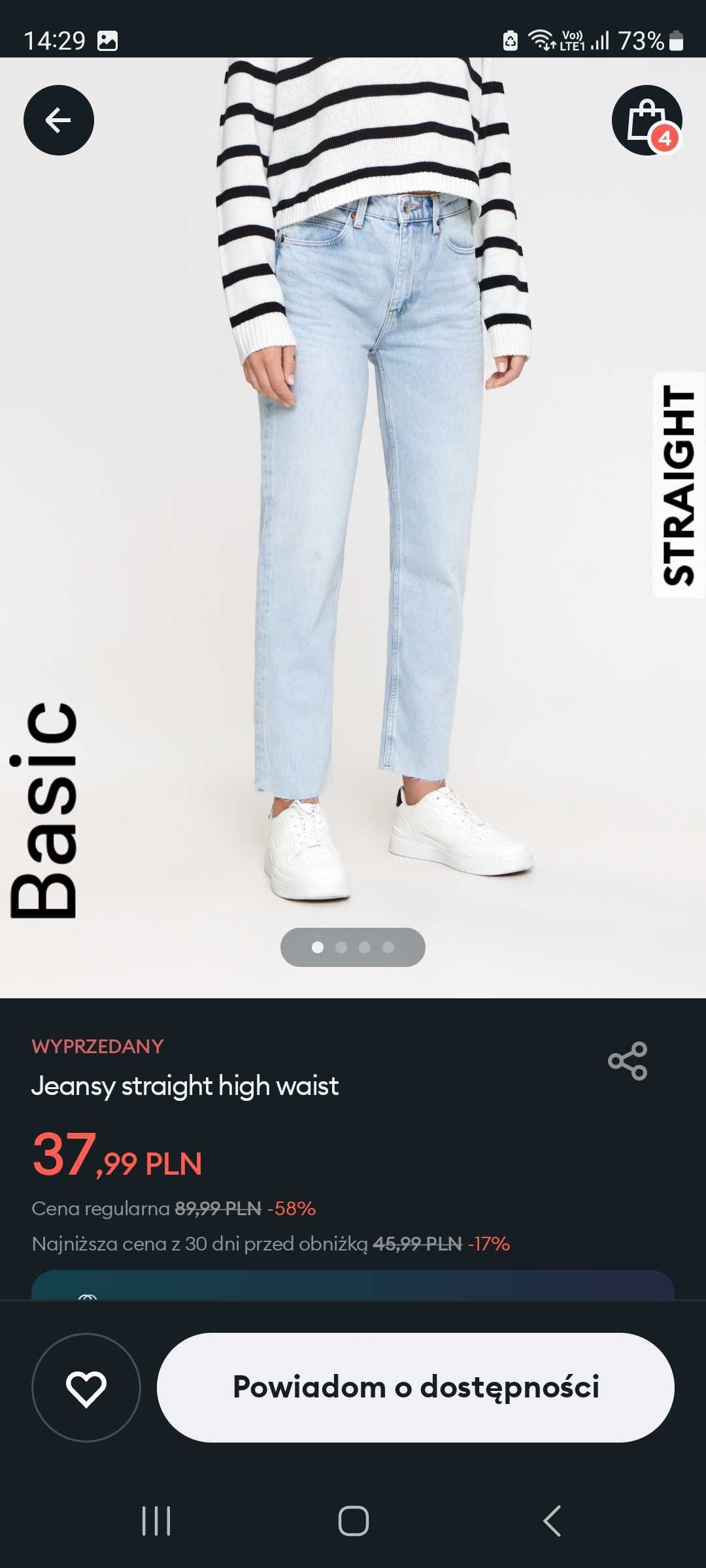 Spodnie proste jeansowe