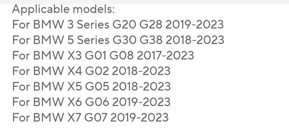 Заглушка ручки дверей BMW X3 X4 X5 X6 g01 g02 g05 g07 g06 g11 g20 g30