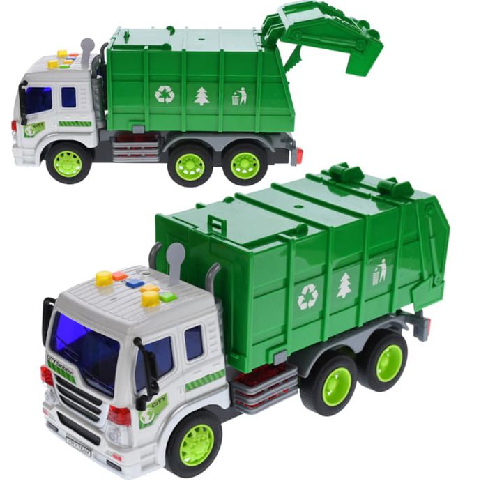 Auto Ciężarówka Śmieciarka Z Napędem Frakcyjnym  Dźwięki Światła