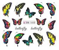 bn1650 naklejki wodne na paznokcie motyle motylki