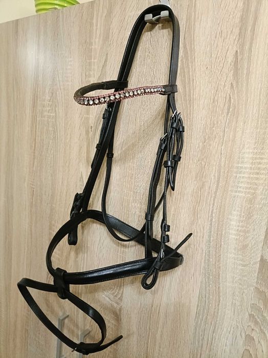 Ogłowie FULL czarne piękny naczółek