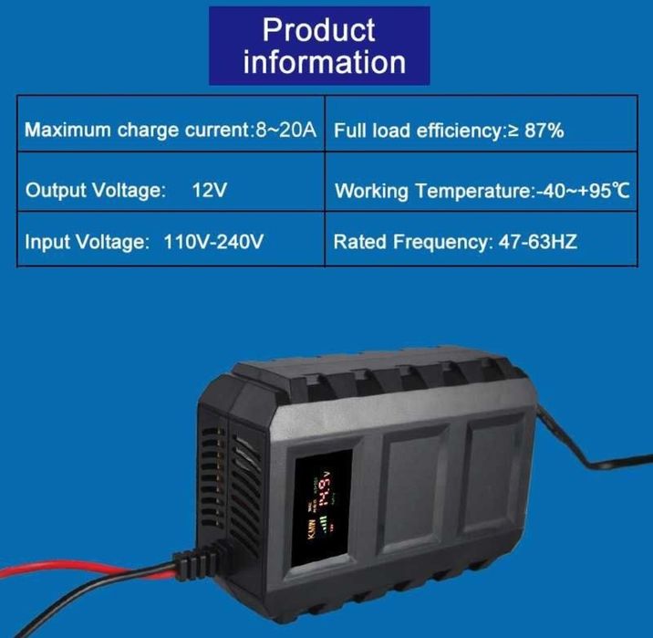 Зарядний пристрій lifepo4 - 12в , 20а , і для автомобільних, зарядка