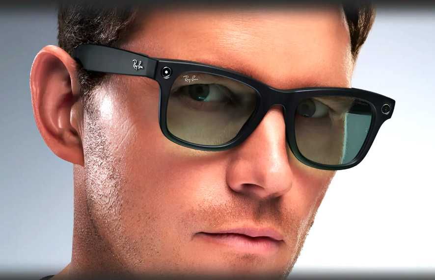 очки Ray-Ban Meta Wayfarer rw4006 matte black transitions graph green