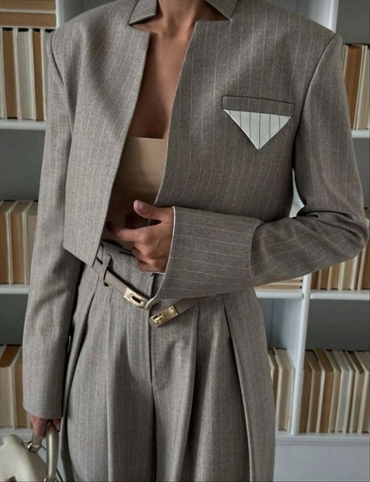 Damski komplet zestaw marynarka spodnie